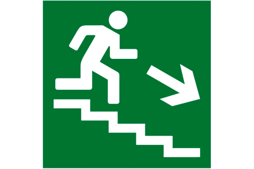Знак Прочие российские Плёнка (Е-13) направление к эвакуационному выходу по лестнице вниз